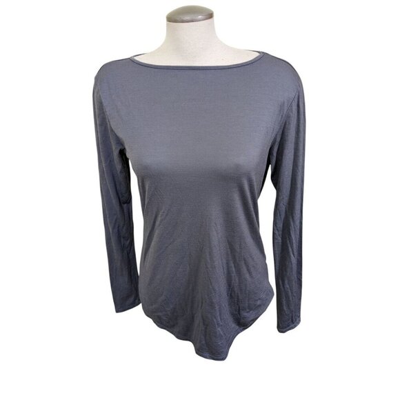 Cloudveil Women Size M Merino Wool Rich Base Layer Gray Long Sleeve Shirt Base - Picture 1 of 6